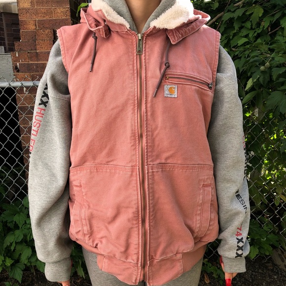 Carhartt Jackets & Blazers - Pink Denim Carhartt Sherpa Vest